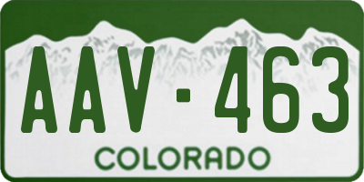 CO license plate AAV463