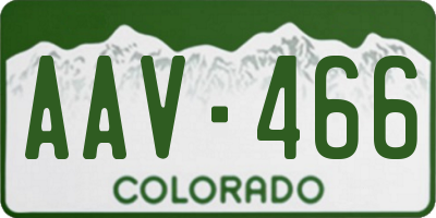 CO license plate AAV466