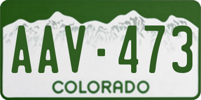 CO license plate AAV473