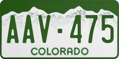 CO license plate AAV475
