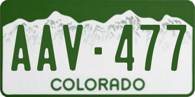 CO license plate AAV477