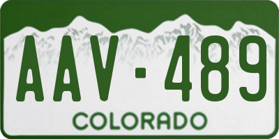 CO license plate AAV489