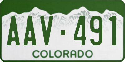 CO license plate AAV491