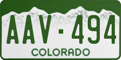 CO license plate AAV494