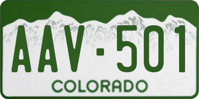 CO license plate AAV501