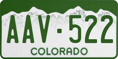 CO license plate AAV522