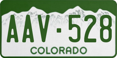 CO license plate AAV528