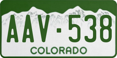 CO license plate AAV538