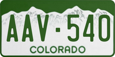 CO license plate AAV540