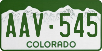 CO license plate AAV545