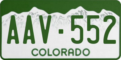 CO license plate AAV552
