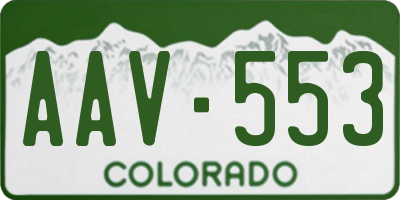 CO license plate AAV553