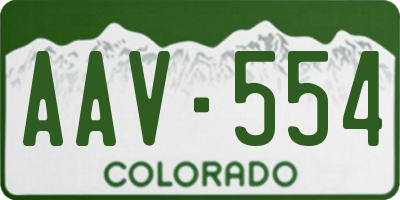 CO license plate AAV554