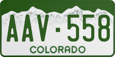 CO license plate AAV558