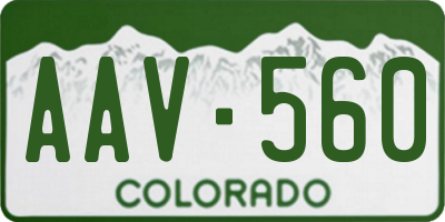 CO license plate AAV560