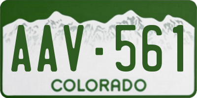 CO license plate AAV561