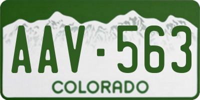 CO license plate AAV563