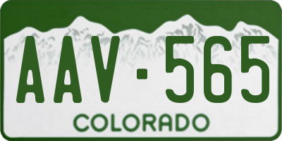 CO license plate AAV565