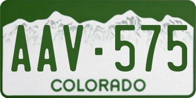 CO license plate AAV575