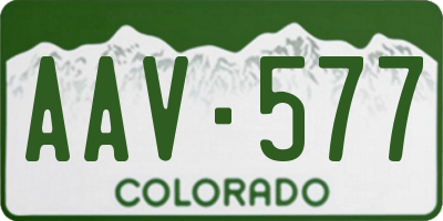 CO license plate AAV577