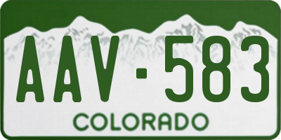 CO license plate AAV583