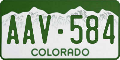 CO license plate AAV584