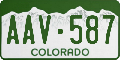 CO license plate AAV587