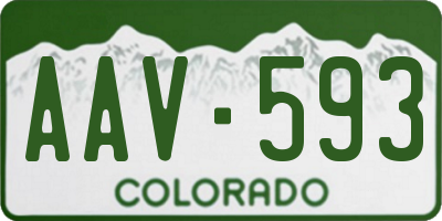 CO license plate AAV593