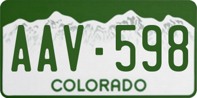 CO license plate AAV598