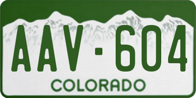 CO license plate AAV604