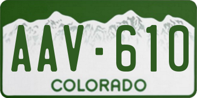 CO license plate AAV610