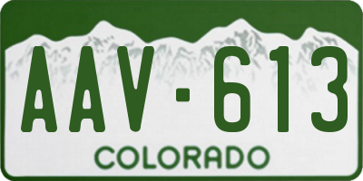 CO license plate AAV613