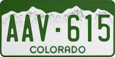 CO license plate AAV615