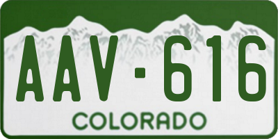 CO license plate AAV616