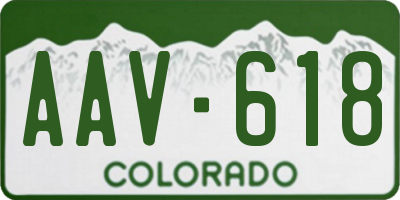 CO license plate AAV618
