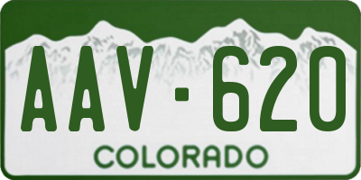 CO license plate AAV620