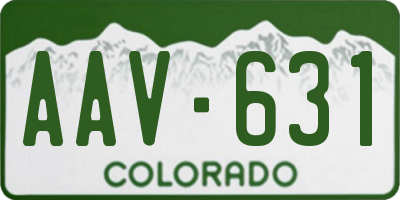CO license plate AAV631