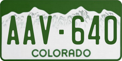 CO license plate AAV640