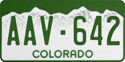 CO license plate AAV642