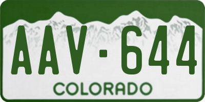CO license plate AAV644