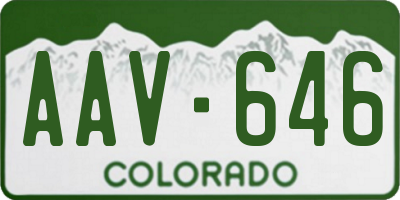 CO license plate AAV646