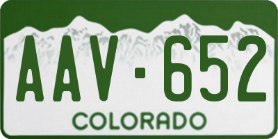 CO license plate AAV652