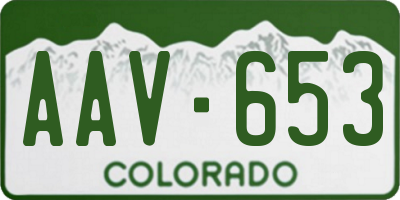 CO license plate AAV653