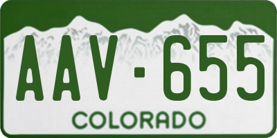 CO license plate AAV655