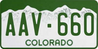 CO license plate AAV660