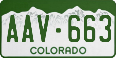CO license plate AAV663