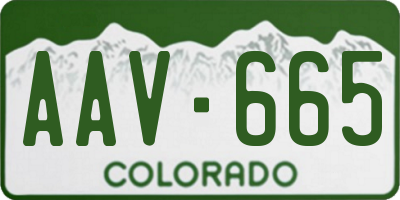 CO license plate AAV665