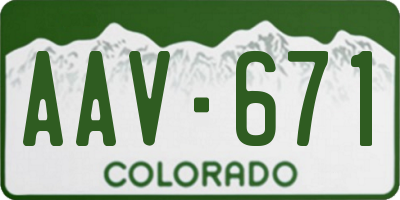 CO license plate AAV671