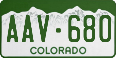 CO license plate AAV680