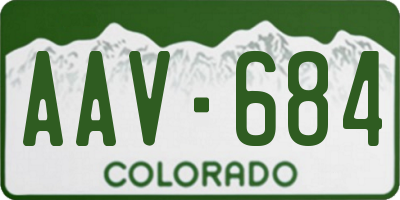 CO license plate AAV684